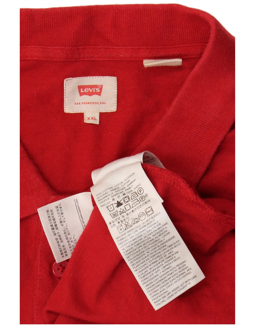 Polo Levi's para hombre 2XL Algodón rojo