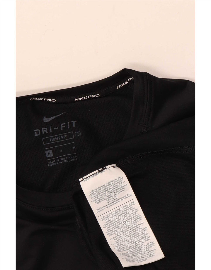 Camiseta Nike Ajustada para Hombre Top Mediano Negro Poliéster