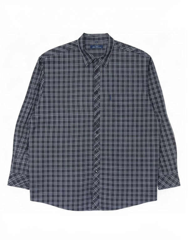Ben Sherman Camisa para hombre 2XL Algodón a cuadros gris
