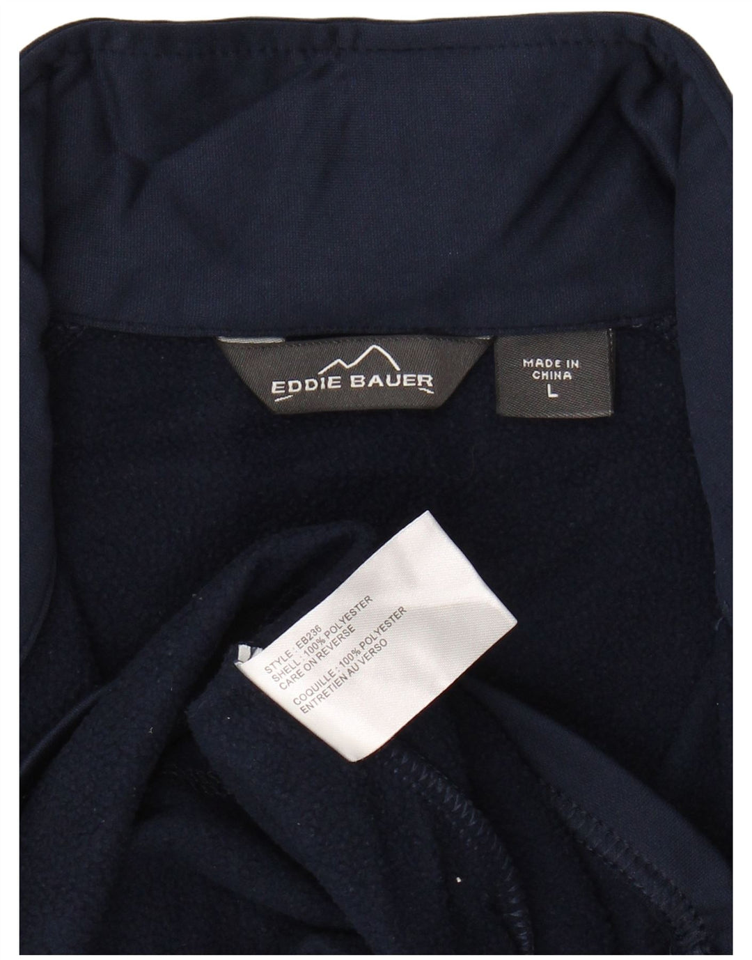 EDDIE BAUER Sudadera con cuello y cremallera para hombre Jersey grande Azul marino Poliéster