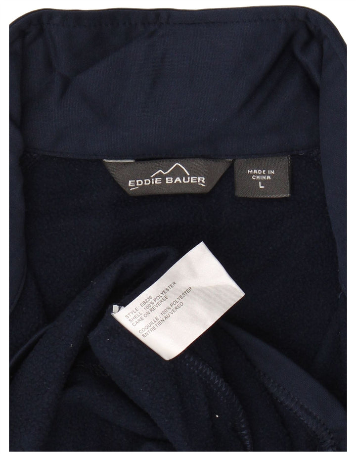 EDDIE BAUER Sudadera con cuello y cremallera para hombre Jersey grande Azul marino Poliéster