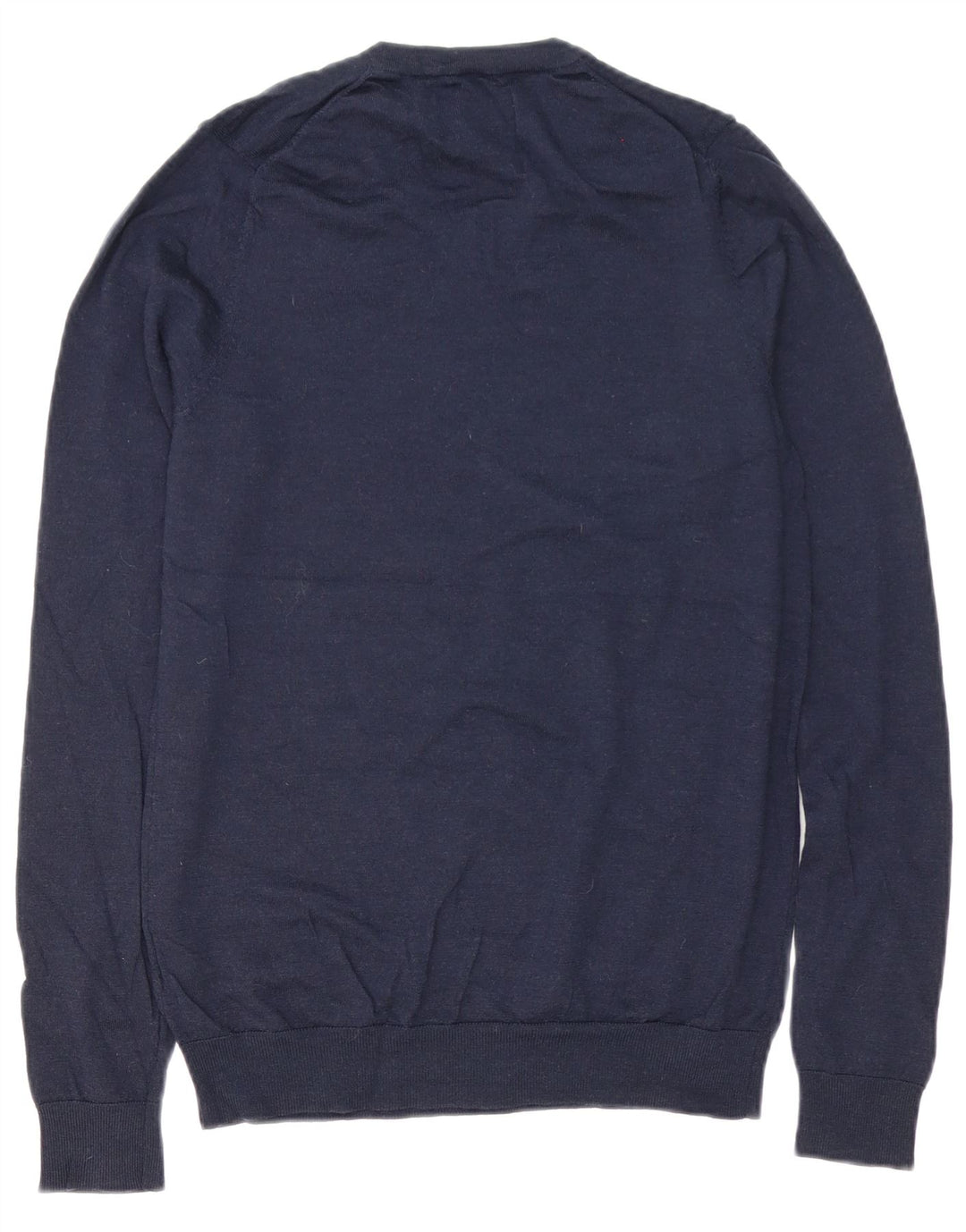 Marks & Spencer Suéter con Cuello en V para Hombre Pequeño Lana Merino Azul Marino