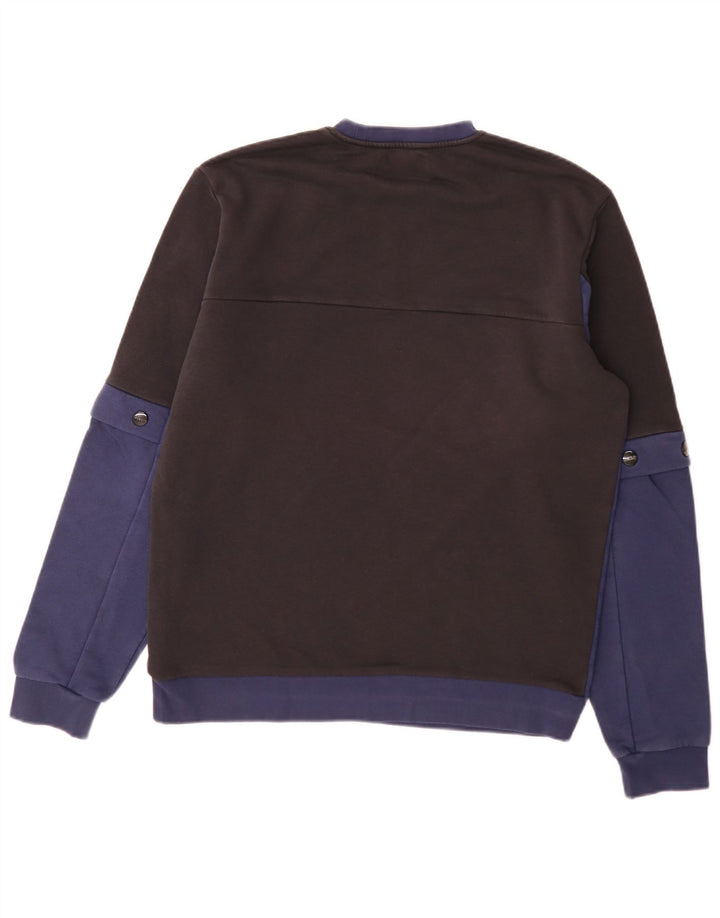 Iceberg Sudadera Con Estampado De Hombre, Jersey Grande De Algodón Con Bloques De Color Negro