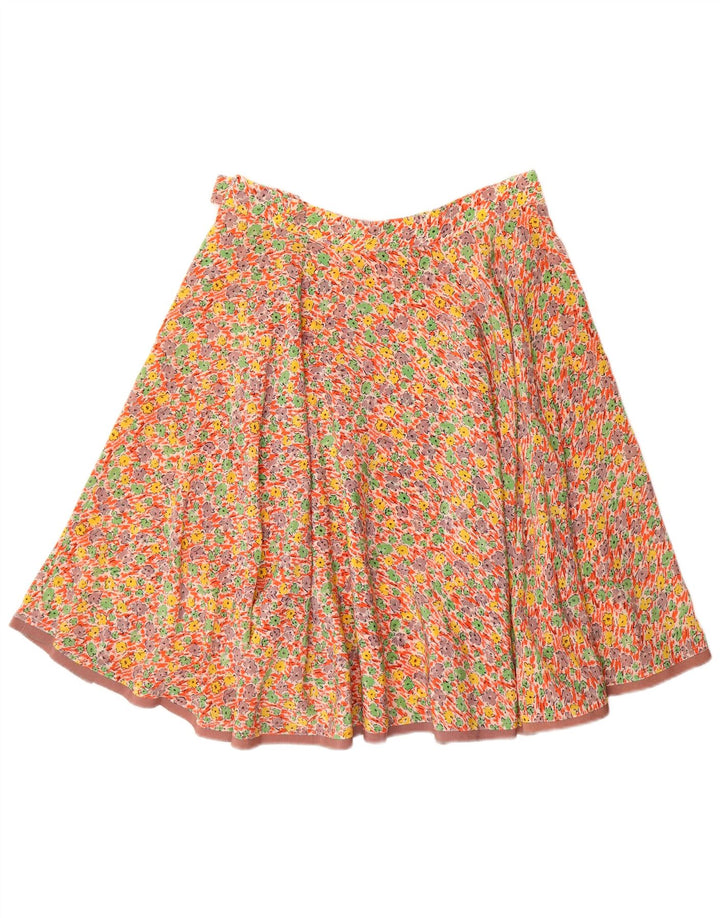 VINTAGE Mujer A-Line Falda W32 Grande Multicolor Floral