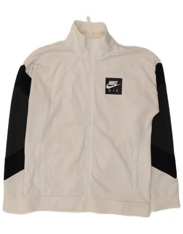 Nike - Chaqueta de chándal con gráfico para hombre, poliéster color block, color blanco medio