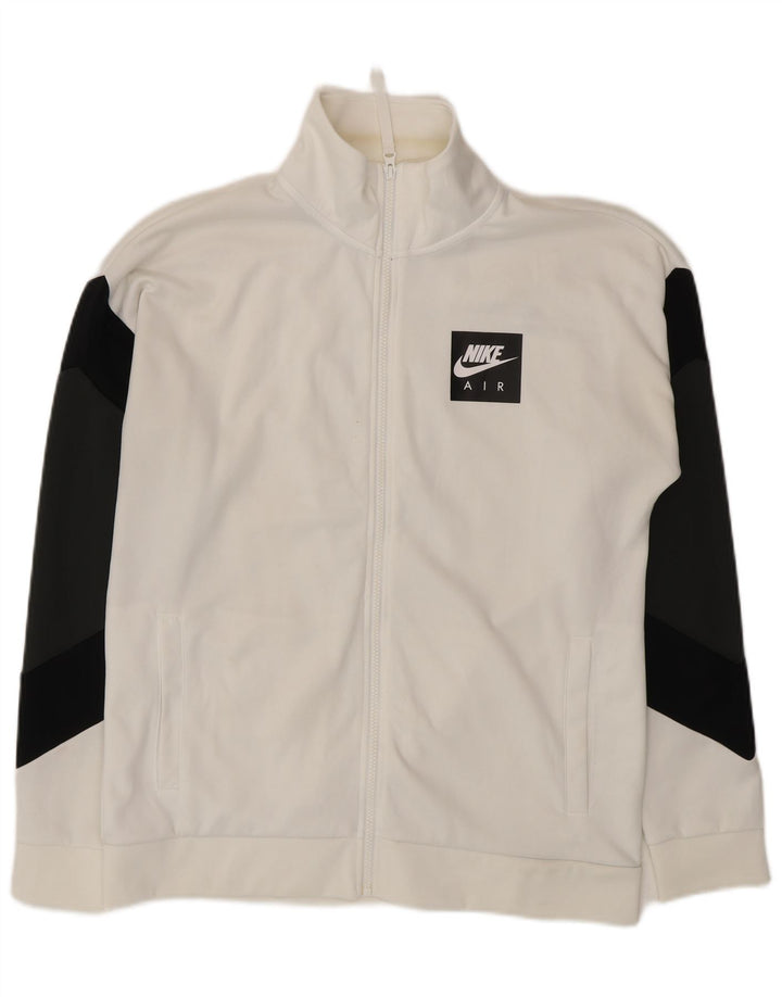 Nike - Chaqueta de chándal con gráfico para hombre, poliéster color block, color blanco medio