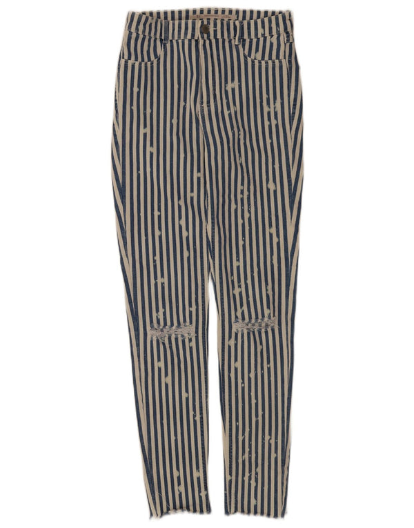 Zara Mujer Trafaluc Skinny Jeans EU 38 Small W28 L28 Rayas Azules