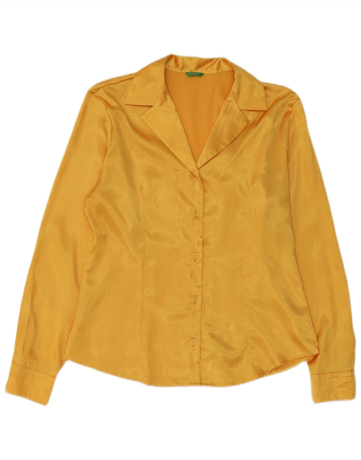 Benetton Blusa Camisa Mujer IT 46 Large Amarillo Poliéster