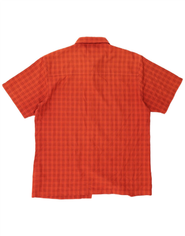JACK WOLFSKIN Camisa de manga corta para hombre UK 40/42 Large Red Check Poliéster