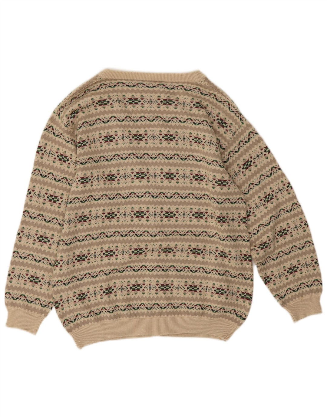 Vintage mujer Cardigan suéter Reino Unido 14 Gris Medio Fair Isle