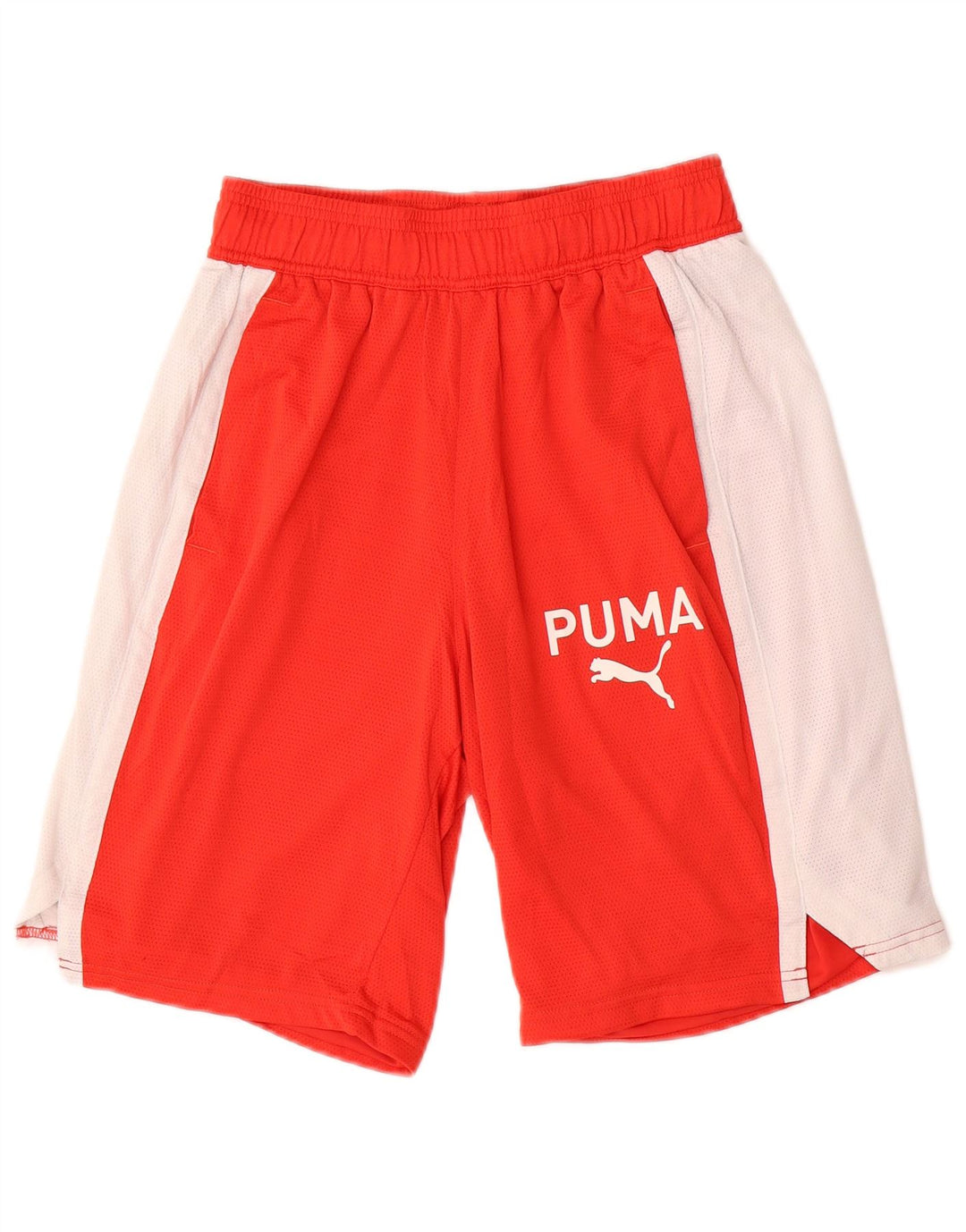 PUMA Pantalones cortos deportivos con estampado gráfico para hombre Poliéster con bloques de color rojo pequeño