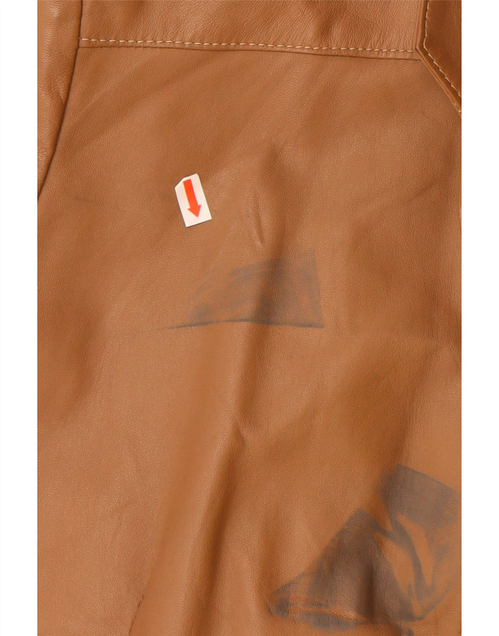 VINTAGE Chaqueta Blazer de Cuero de 2 Botones para Hombre IT 48 Cuero Beige Medio