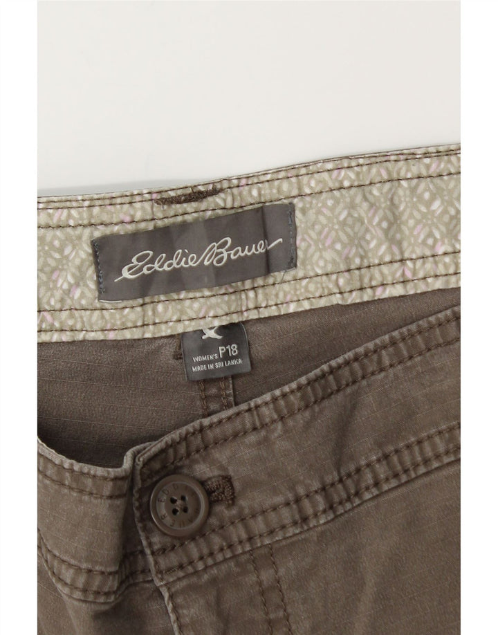 Eddie Bauer Pantalones cortos cargo para mujer US 18 2XL W40 Gris Algodón