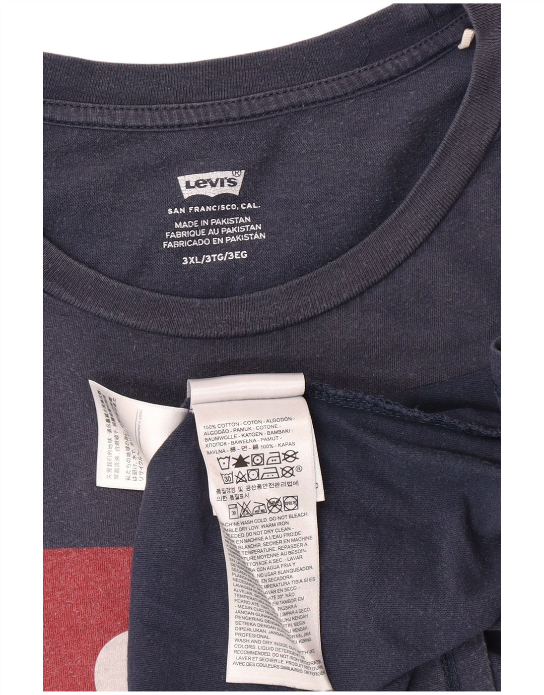 Levi's Camiseta gráfica para hombre Top 3XL Algodón azul marino