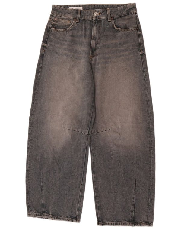Zara Jeans Sueltos De Cintura Alta Para Hombre EU 38 Small W28 L30 Gris