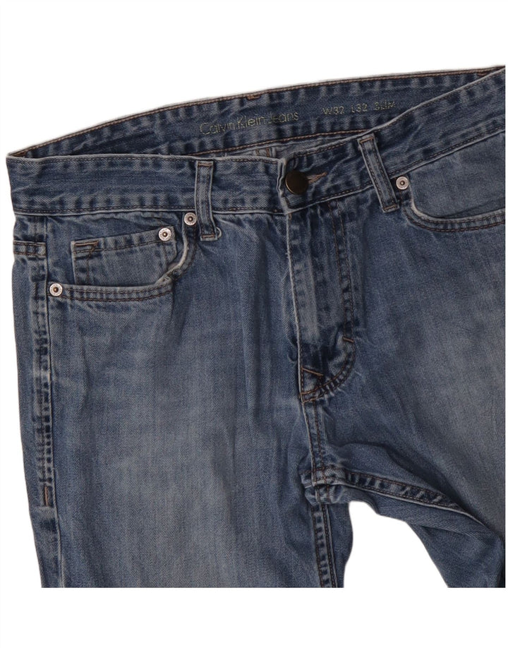 CALVIN KLEIN Vaqueros ajustados para hombre W32 L32 Algodón azul