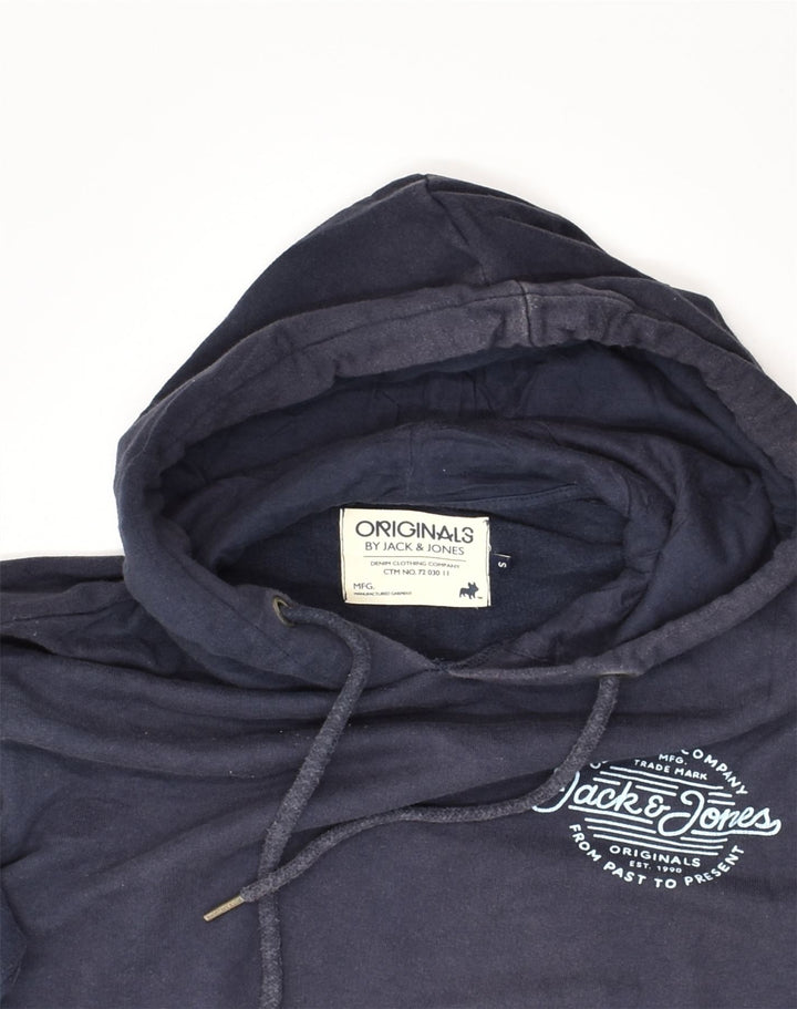 JACK & JONES Mens Hoodie Jumper Small Navy Blue Cotton | Vintage Jack & Jones | Thrift | Second-Hand Jack & Jones | Used Clothing | Messina Hembry 