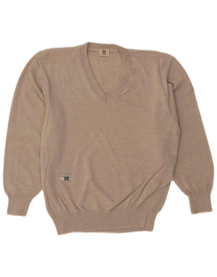 Marz Jersey con cuello en V para hombre IT 48 Lana beige medio
