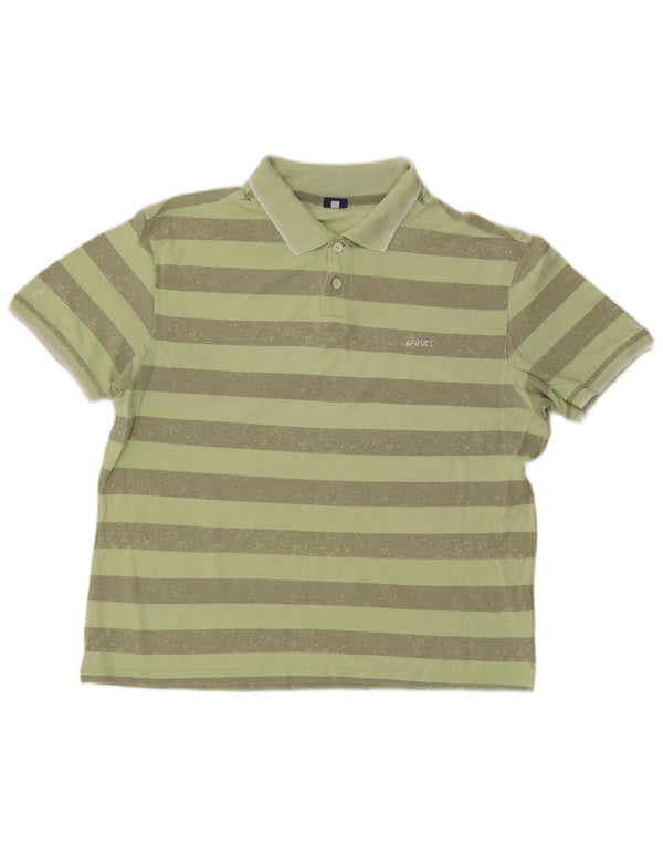 Polo Asics Hombre 2XL Algodón A Rayas Verde