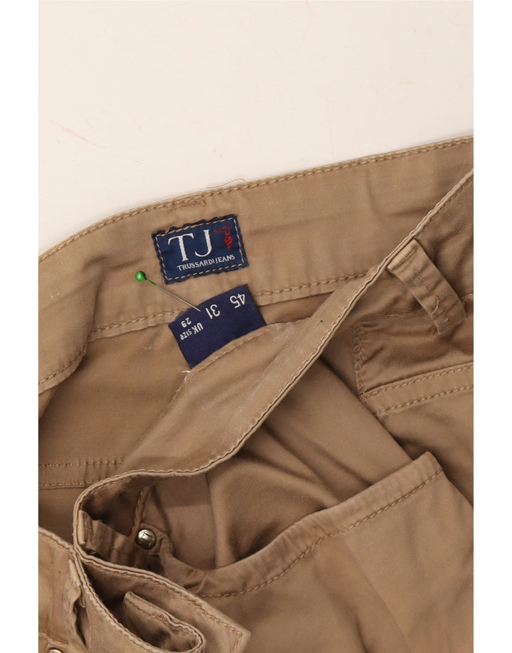 TRUSSARDI Womens Slim Cropped Trousers W29 L25 Beige Vintage Trussardi and Second-Hand Trussardi from Messina Hembry 