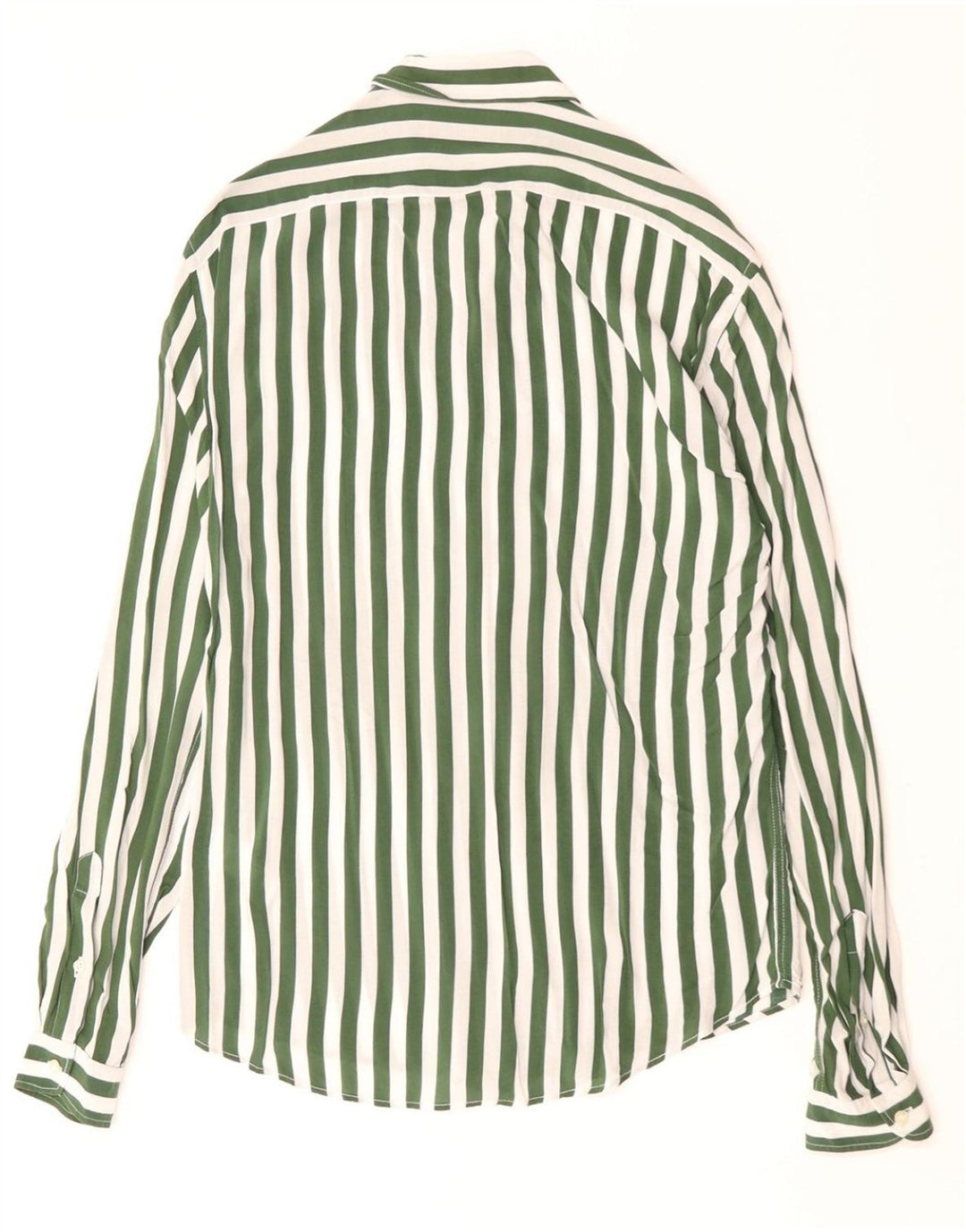 ZARA Hombre Camisa Slim Fit Viscosa Rayas Verde Small