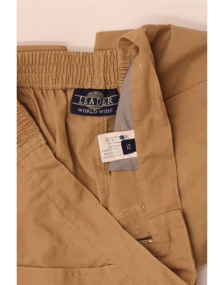 Pantalones cortos casuales para hombre Leader W32 Poliéster beige medio