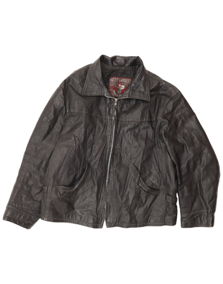 VINTAGE Chaqueta de cuero para hombre IT 50 Cuero negro grande