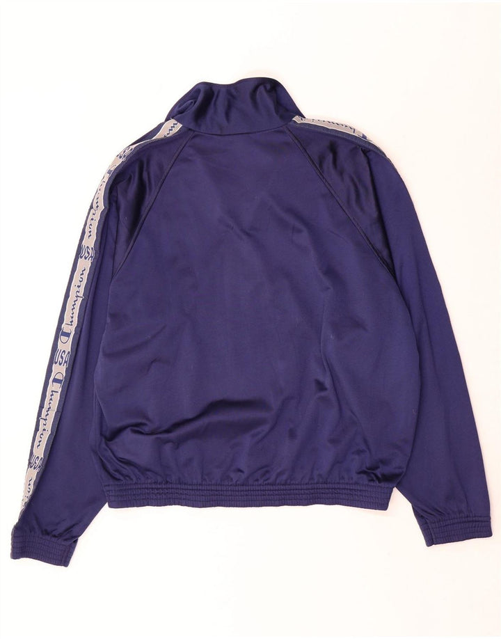 Champion Chaqueta De Chándal Con Estampado Gráfico Para Hombre Color Block En Azul Marino Mediano
