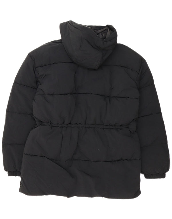 Topshop Chaqueta acolchada extragrande con capucha para mujer UK 8 Small Poliéster negro