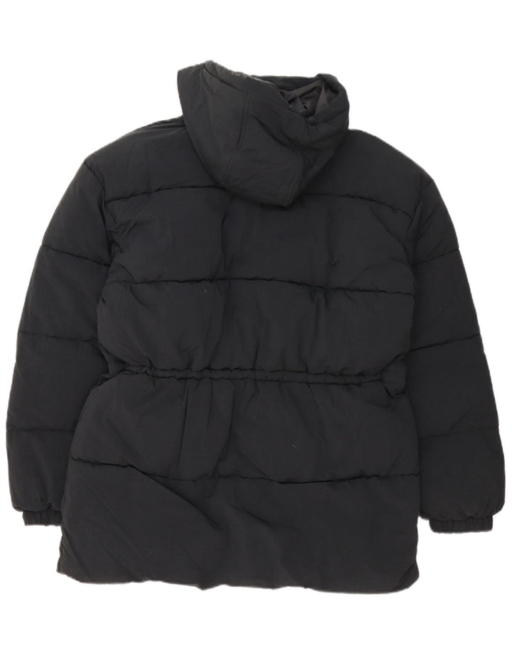 Topshop Chaqueta acolchada extragrande con capucha para mujer UK 8 Small Poliéster negro