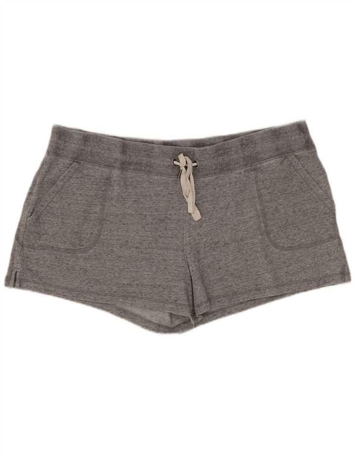 EDDIE BAUER Pantalones cortos deportivos para mujer UK 18 XL Algodón moteado gris