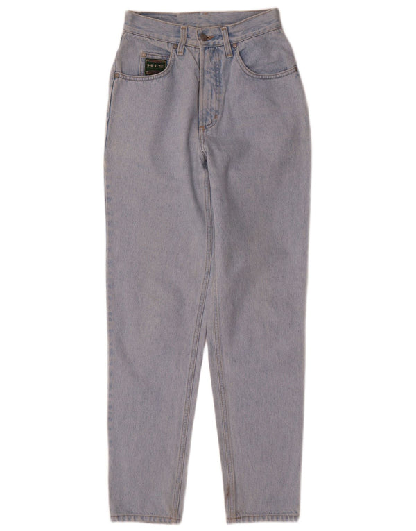 H.I.S Vaqueros cónicos de cintura alta para mujer UK 10 Small W24 L31 Algodón azul