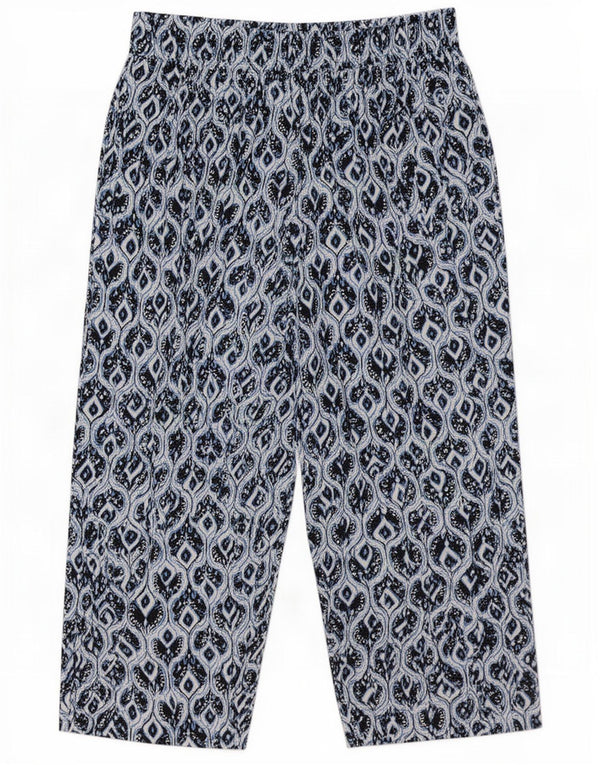 Marks & Spencer Pantalones Capri de Cintura Alta para Mujer UK 12 Medium W32 L20 Azul