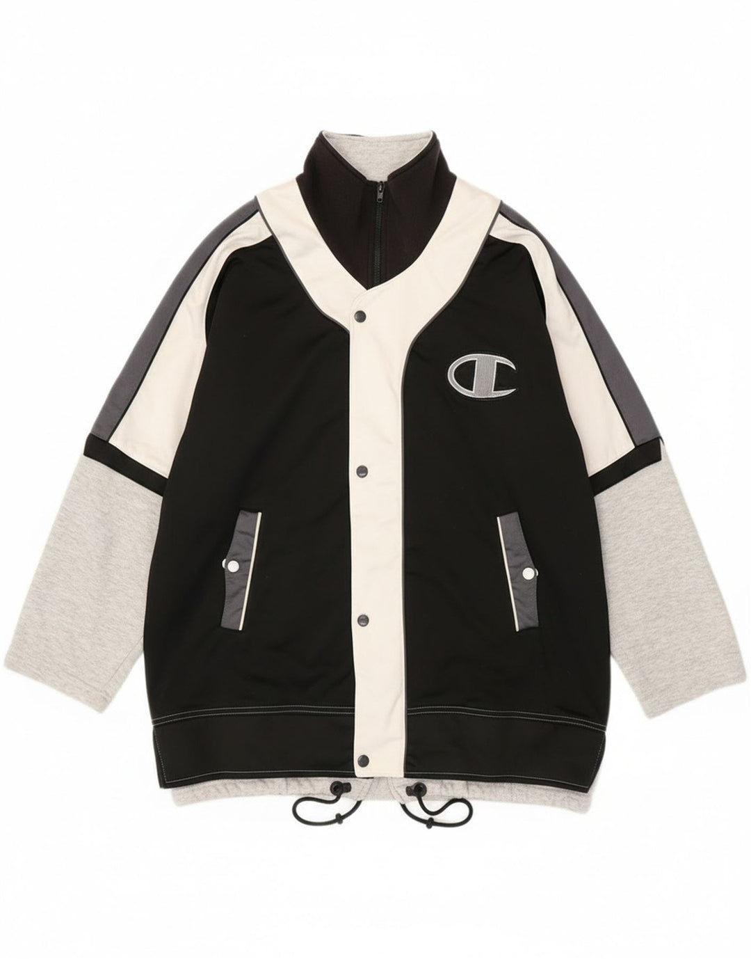 Champion Chaqueta De Chándal Con Gráfico Para Hombre, Chaqueta Deportiva Con Bloques De Color Negro Grande Grande