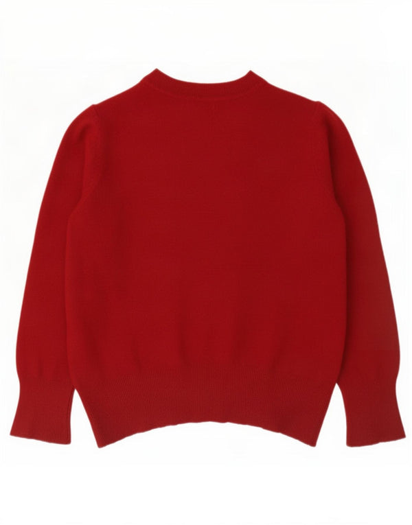 Massimo Dutti Jersey De Cuello Redondo Para Mujer UK 46 Large Lana Borgoña