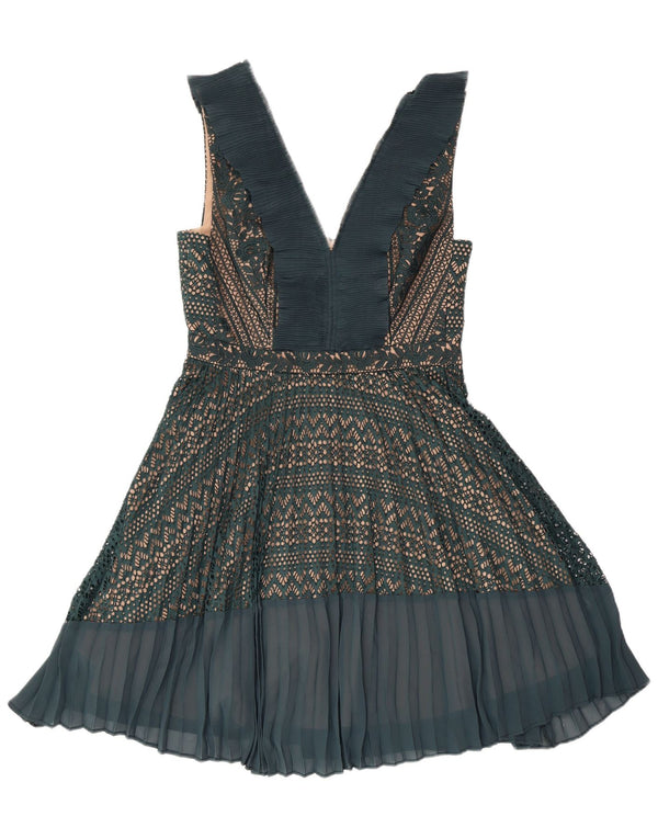 FRENCH CONNECTION Vestido acampanado sin mangas para mujer UK 42 Verde medio