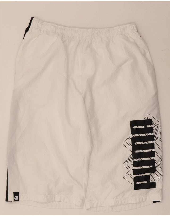 Puma Shorts deportivos gráficos para hombre XL Poliéster con bloques de color blanco