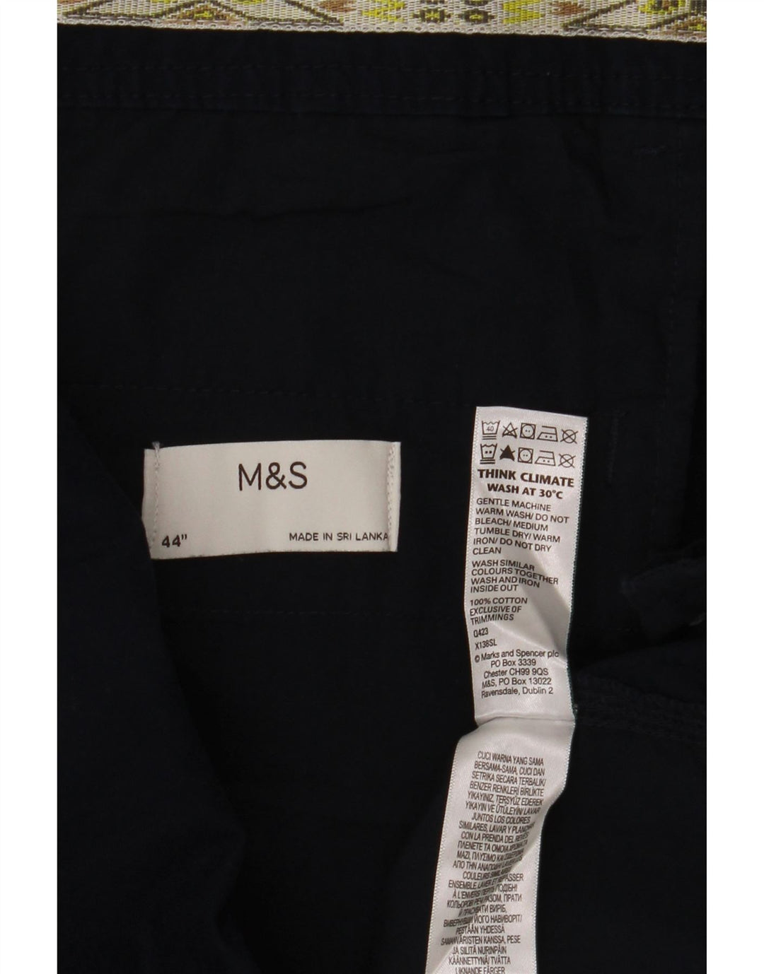 Marks & Spencer Pantalones cortos cargo para hombre W44 2XL Algodón azul marino