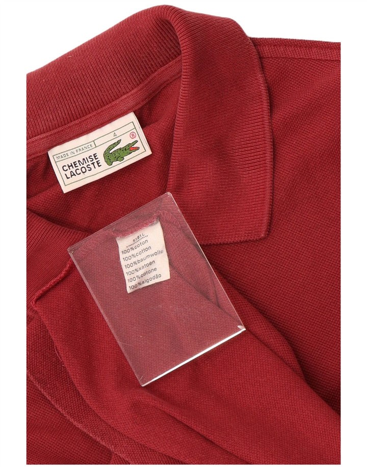LACOSTE Polo para hombre talla 4 mediano algodón rojo
