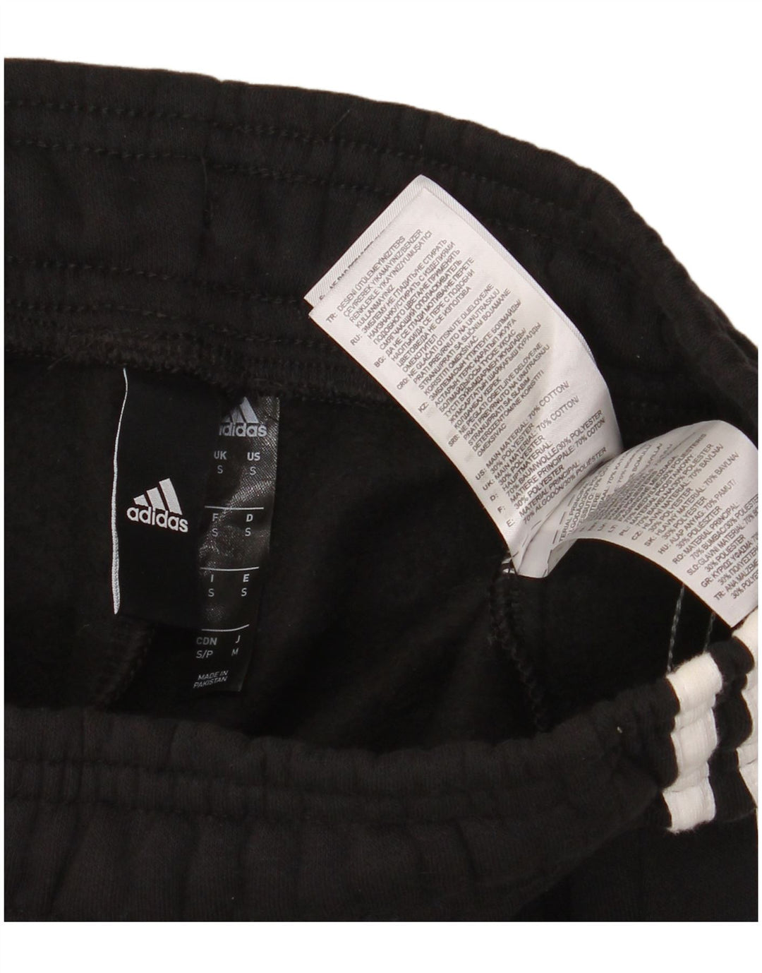 ADIDAS Hombre Chándal Pantalones Joggers Pequeño Algodón Negro