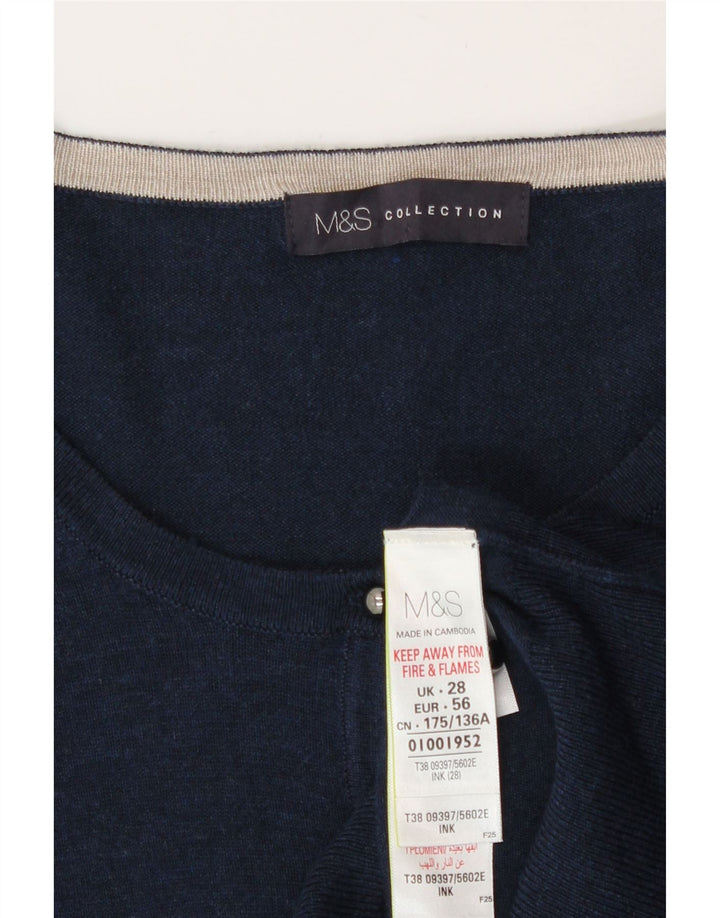 Marks & Spencer - Cárdigan para mujer, talla 38, 6XL, viscosa azul marino