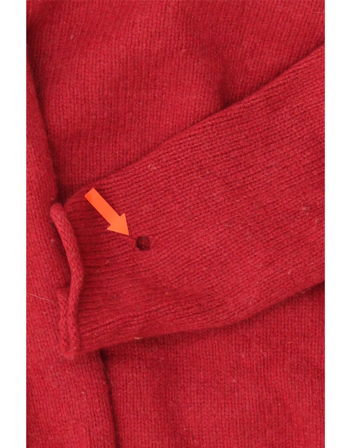 Jigsaw Jersey de cuello vuelto para mujer UK 12 Medium Red Lambswool
