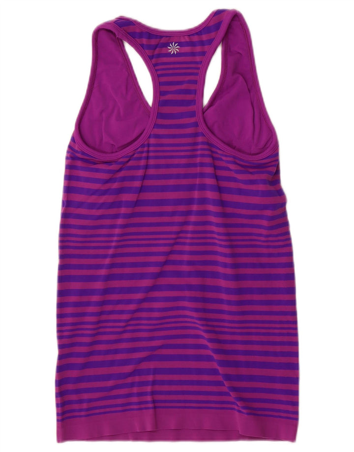 Athleta - Camiseta sin mangas para mujer, talla 40, nailon a rayas, color morado mediano