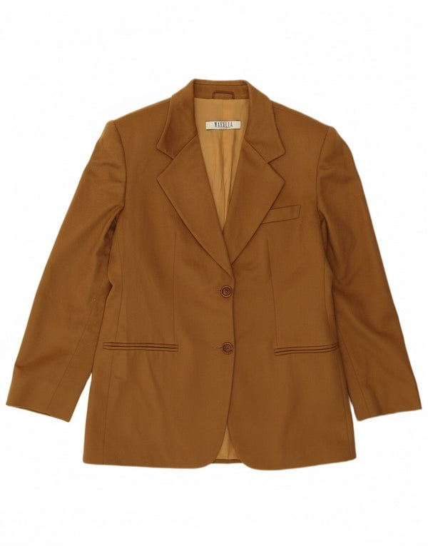 Marella Chaqueta Blazer de 2 Botones para Mujer UK 44 Grande Lana Marrón