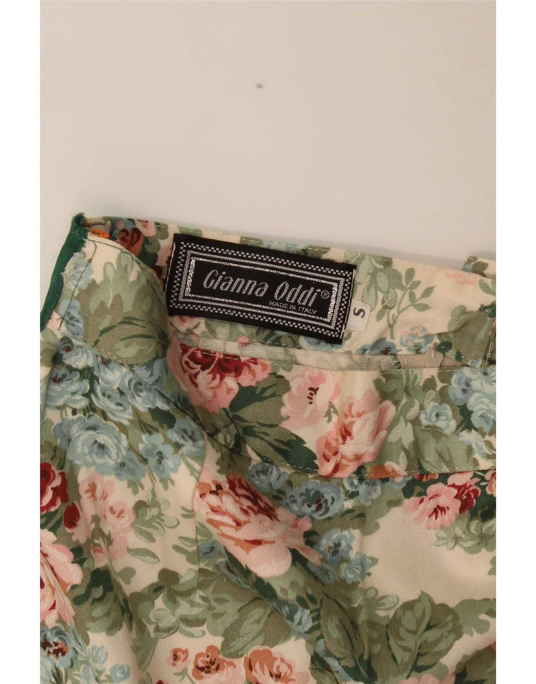 Vintage mujer mini falda pequeña W26 multicolor floral