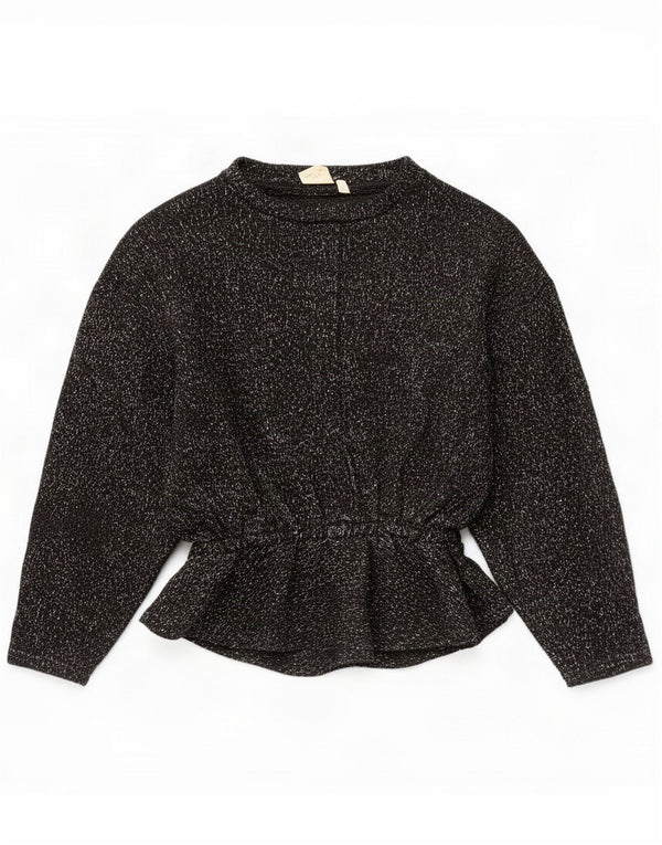 Jersey vintage con cuello barco para mujer UK 44 Mediano Negro moteado
