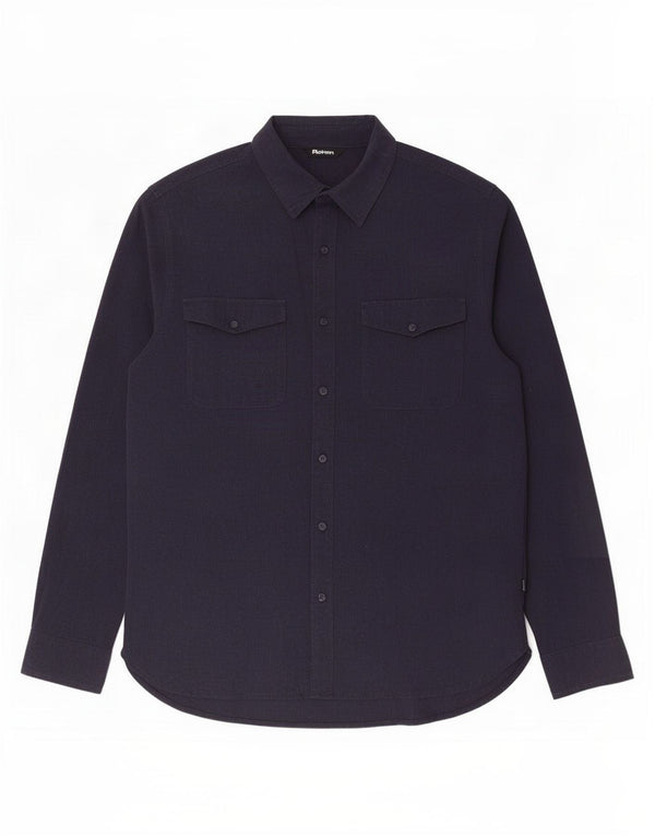 Camisa Rohan Hombre Grande Lino Azul Marino