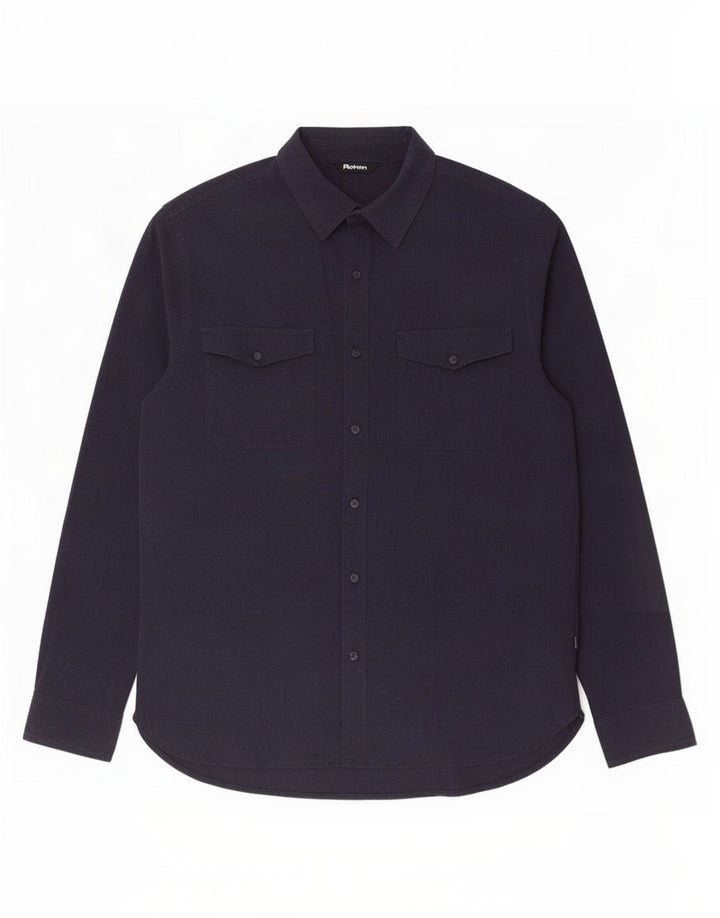Camisa Rohan Hombre Grande Lino Azul Marino