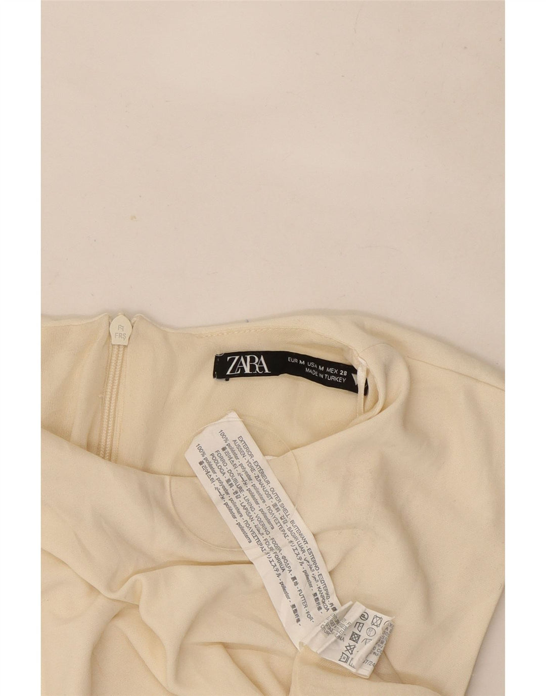 Zara Vestido tubo sin mangas para mujer UK 40 Medio Off White Poliéster