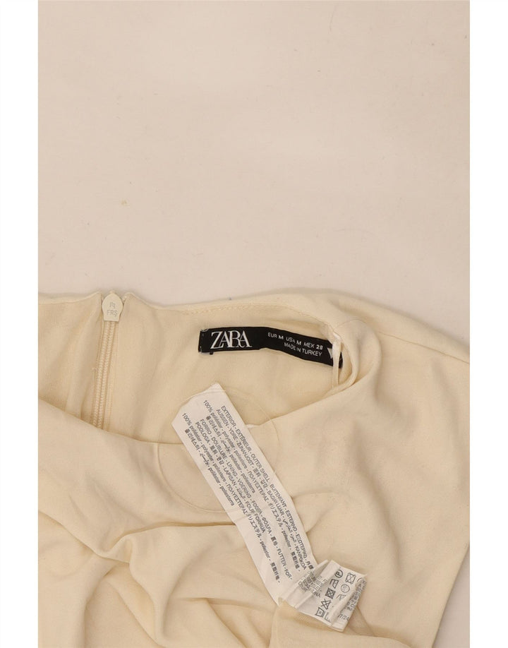 Zara Vestido tubo sin mangas para mujer UK 40 Medio Off White Poliéster